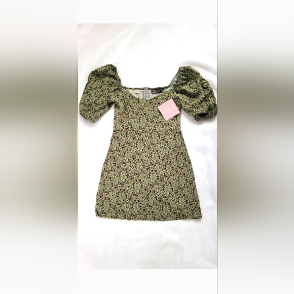 Maverick The Collection Dresses & Skirts - NWT! Posh Spring Boho Animal Print Puff Sleeve Babydoll Womens Mini Dress Small